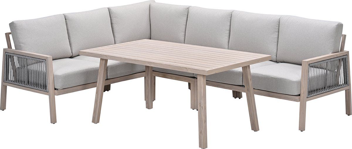 gi decala rope lounge /diningset teak/zand