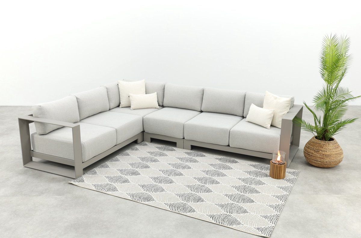 gi levanto aluminium hoekbank met middenelement valley sand