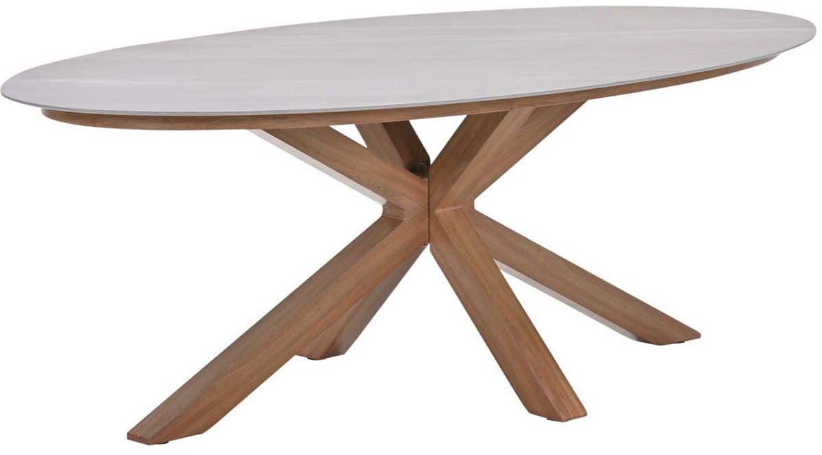 gi scotland ovale tuintafel 230×115 cm. teak look (op=op)
