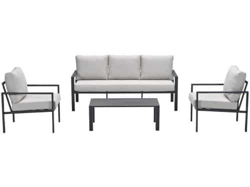 GI Springs aluminium stoel-bank loungeset - Carbon black