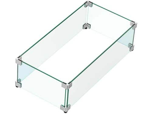 Glazen Windbescherming voor Vuurschalen - Temperatuurbestendige Vuurtafel Scherm - Stevige