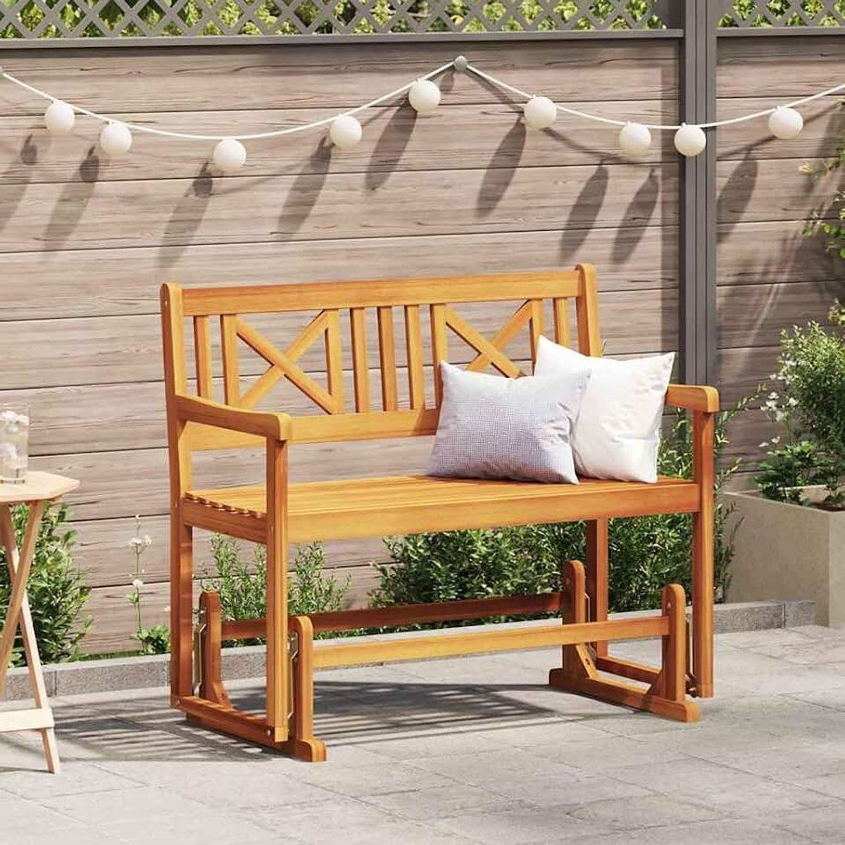 glider bank naturel 110 x 59 x 97 cm massief