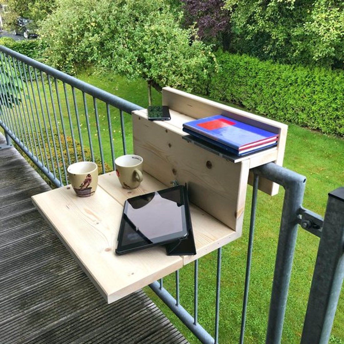 goudmethout® balkontafel hangend xl 49 cm hout balkonbar