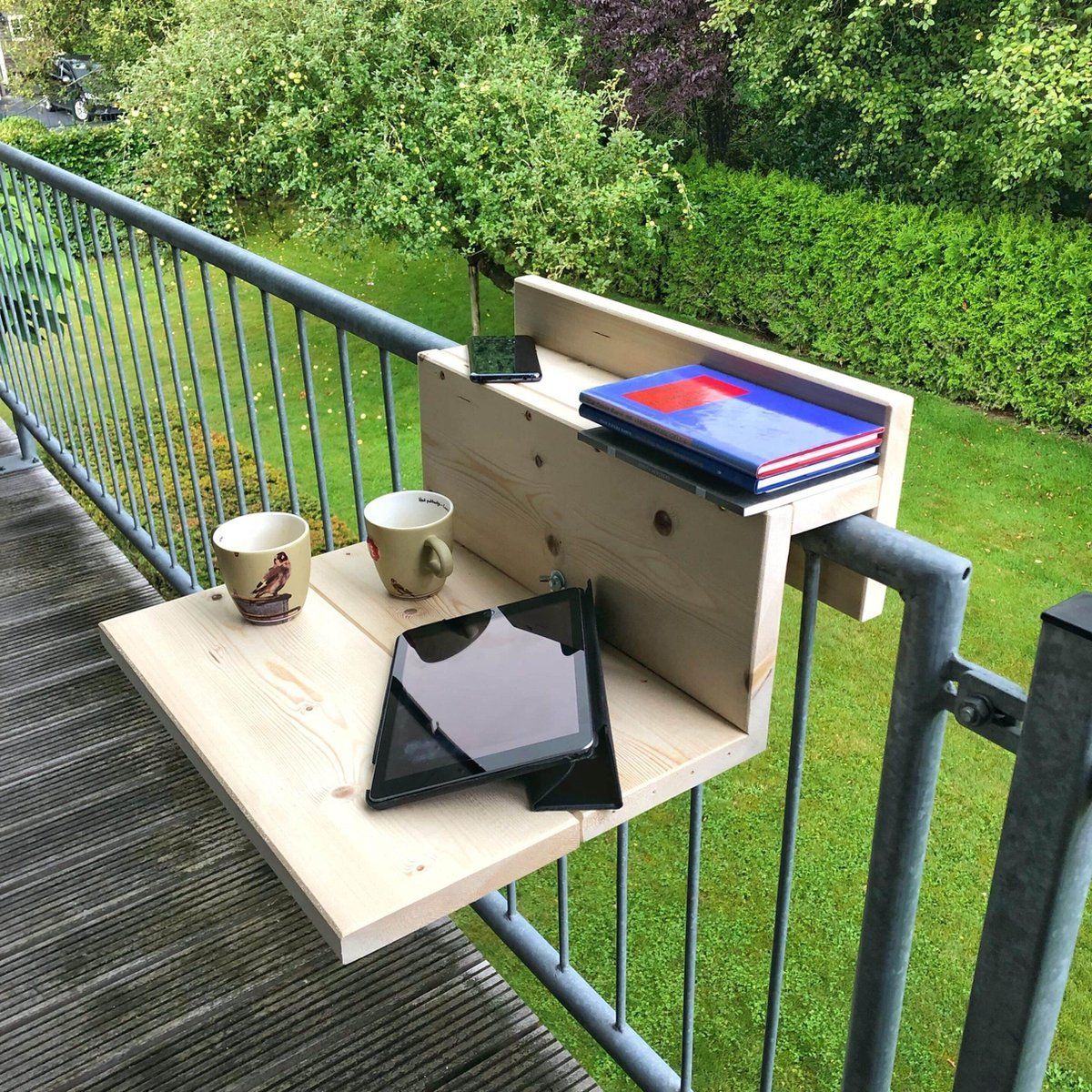 goudmethout® balkontafel hangend xl 49 cm hout balkonbar