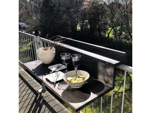 GoudmetHout® Balkontafel Hangend XL - 99 cm Hout - Balkonbar