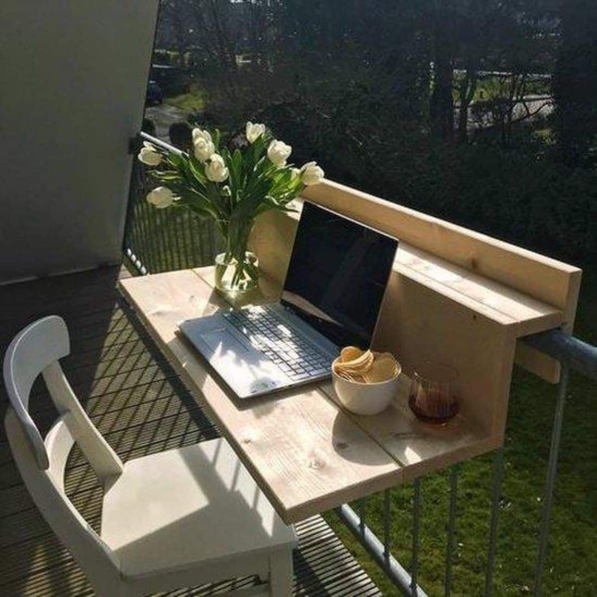 goudmethout® balkontafel hangend xl 99 cm hout balkonbar