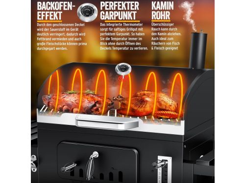 GrillMaster Elite XXL Outdoor BBQ Grillwagen met Ovenfunctie