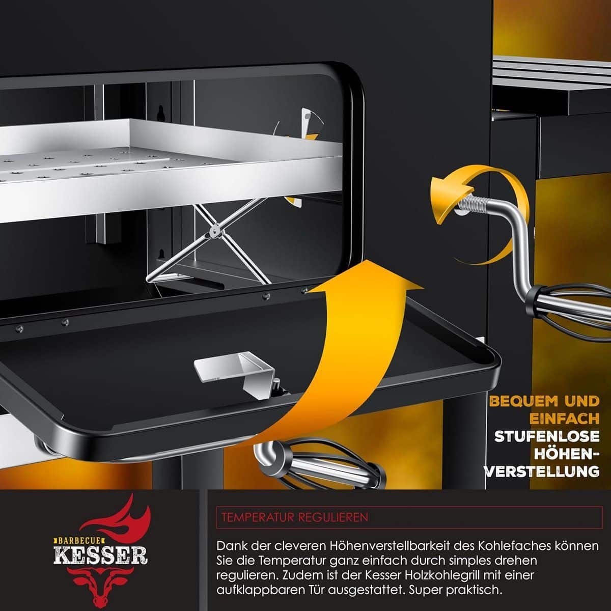 grillmaster pro xl charcoal bbq grillwagen met deksel
