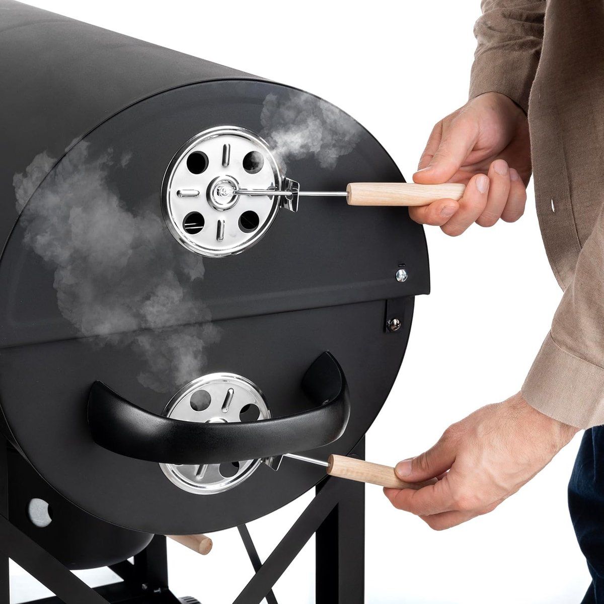 grillmaster xl pro houtskool bbq grillwagen met deksel
