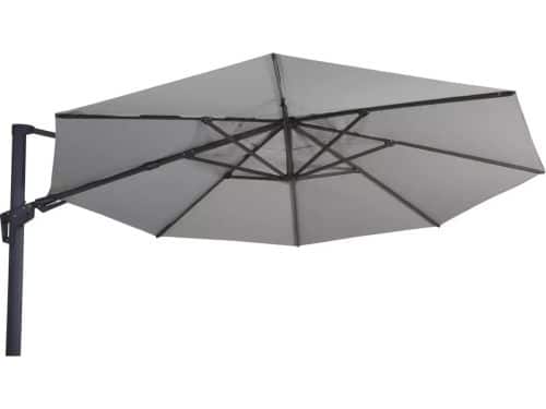 Grote Zweefparasol VirgoFlex Antraciet 3,5m met Kruisvoet en Parasolvoettegels
