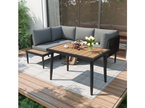Gutent Dining Loungesets - Hoekbank - Eettafel - Verzinkt Staal
