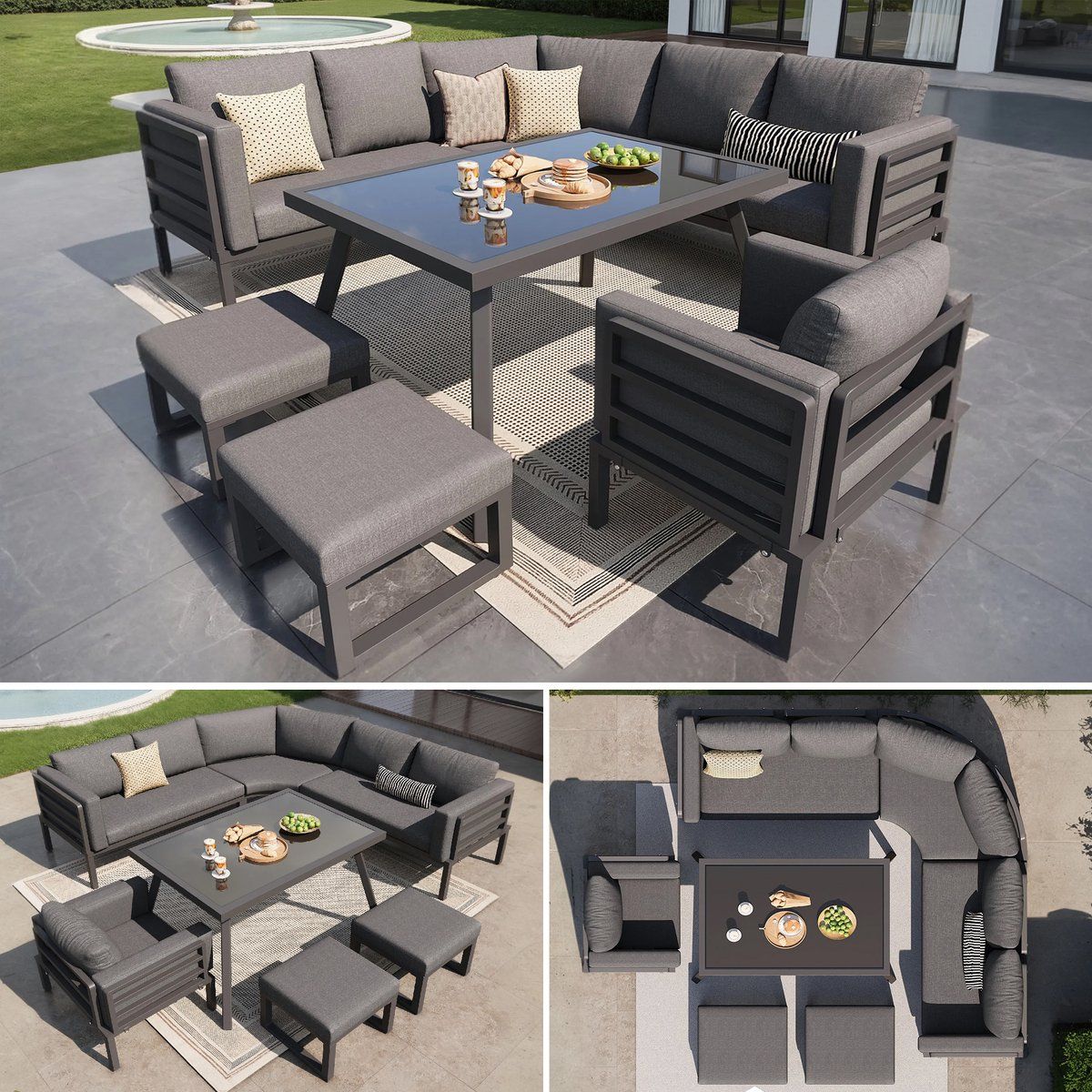 gutent loungesets halve maan bank 8 personen