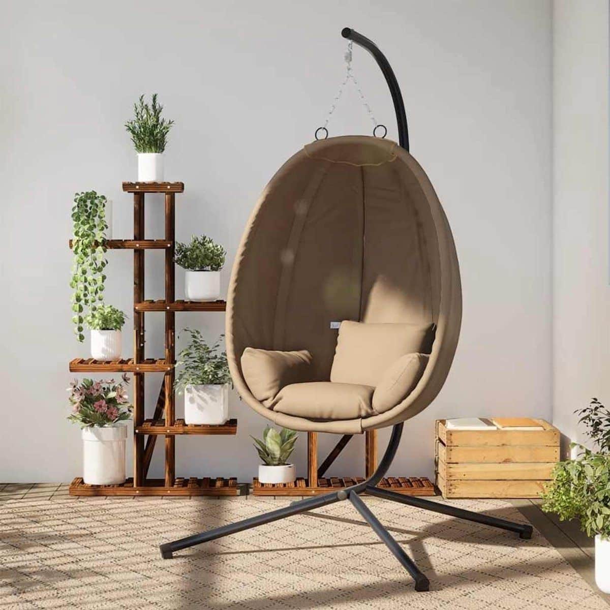 hangstoel met standaard ei design stoel ontspannen in