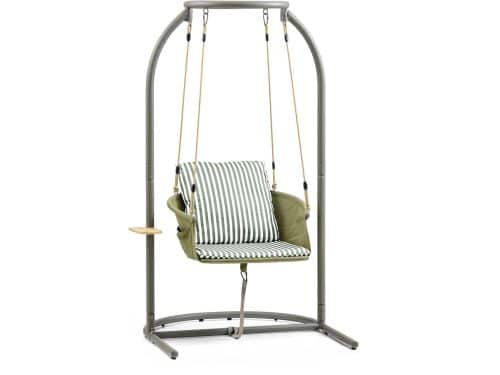 Hangstoel / zwevende relaxstoel Skylo met onderstel en bijzettafeltje