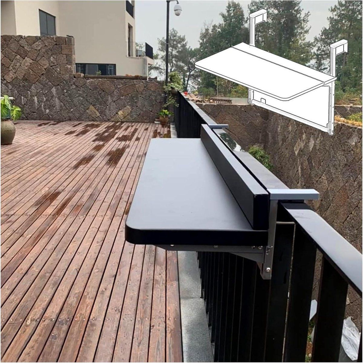 hangtafel balkon bijzettafel buiten buiten ontspannen ponsvrije