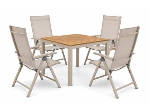 Hartman Alice Comfort/Creta 90x90 cm dining tuinset 5-delig