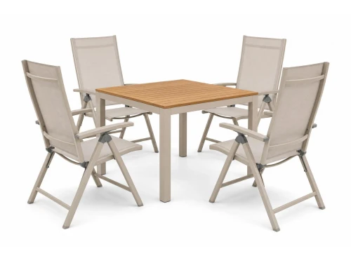 Hartman Alice Comfort/Creta 90x90 cm dining tuinset 5-delig