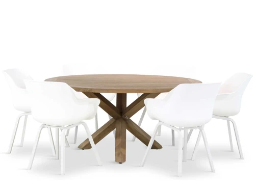 Hartman Sophie element/Sand City rond 160 cm dining tuinset 7-delig