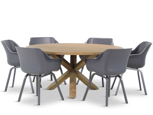 Hartman Sophie element/Sand City rond 160 cm dining tuinset 7-delig