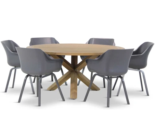 Hartman Sophie element/Sand City rond 160 cm dining tuinset 7-delig