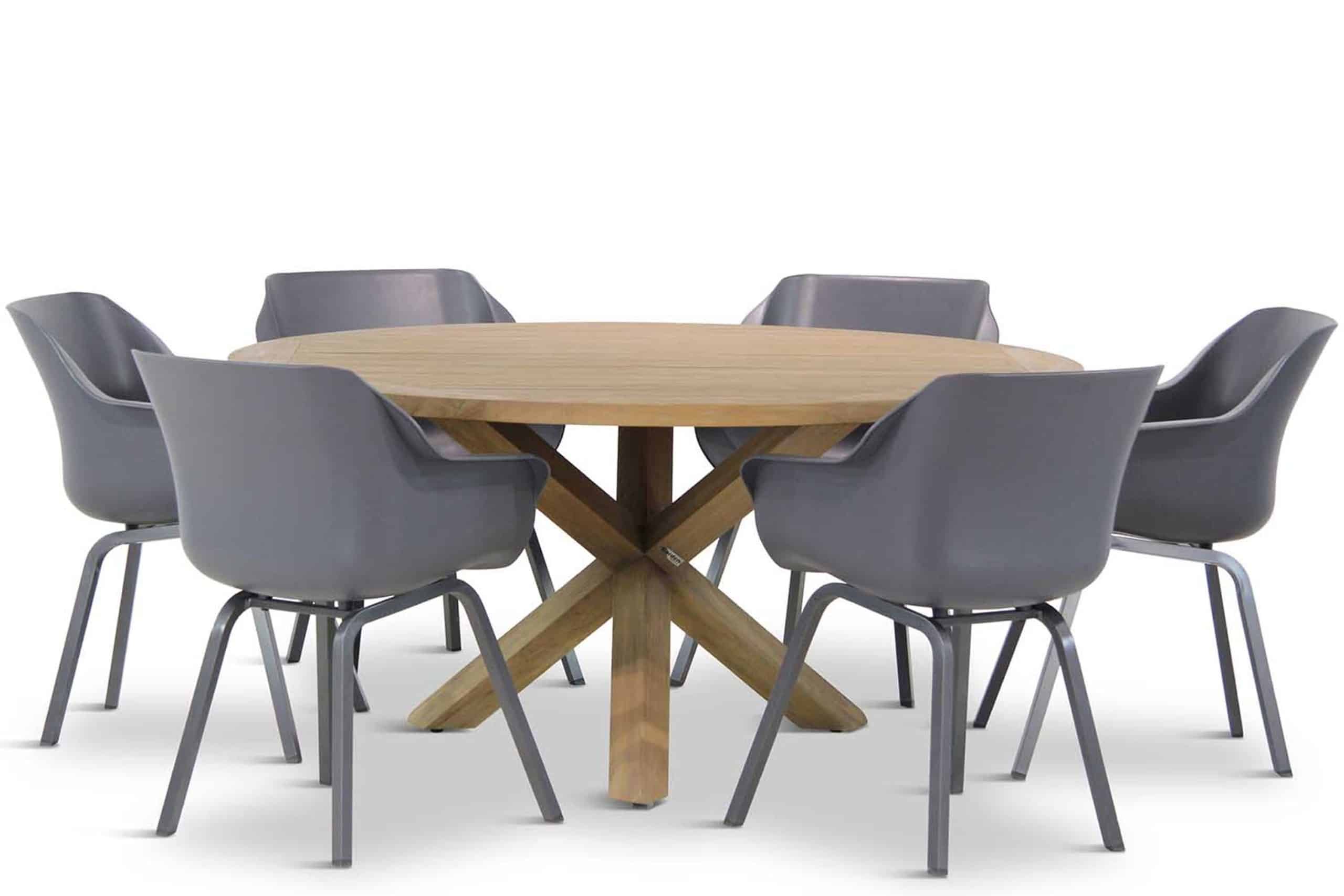 hartman sophie element/sand city rond 160 cm dining tuinset 7 delig
