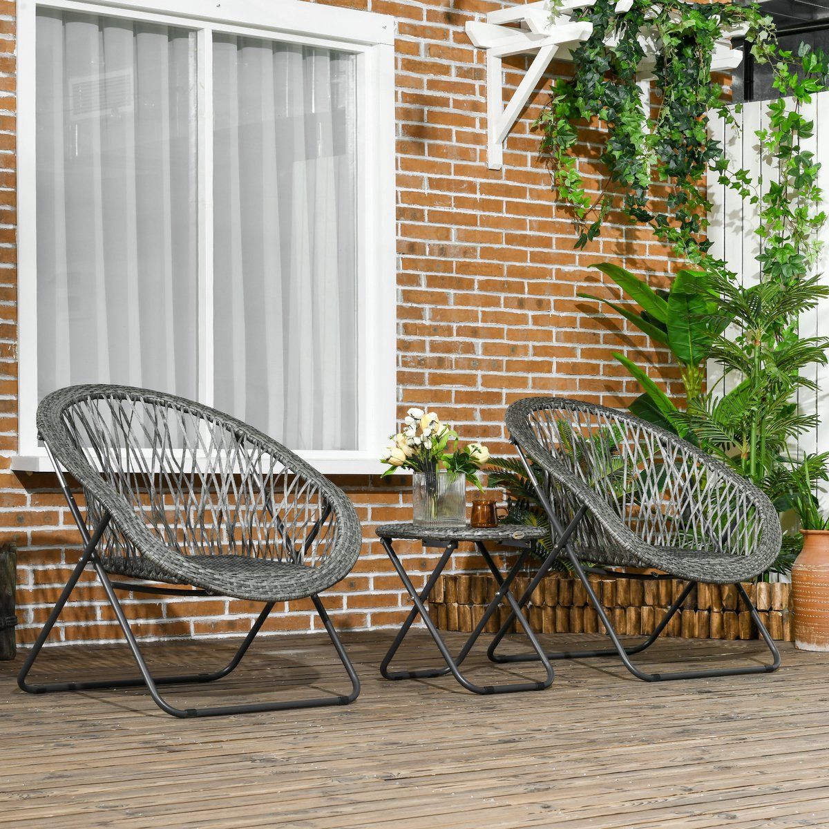 hauss spole bistroset balkonset klapbaar met 2 stoelen