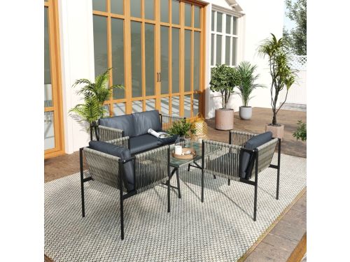 HAUSS SPOLE Loungeset - 4-Delige Stoel-Bank Loungeset - Met Kussens