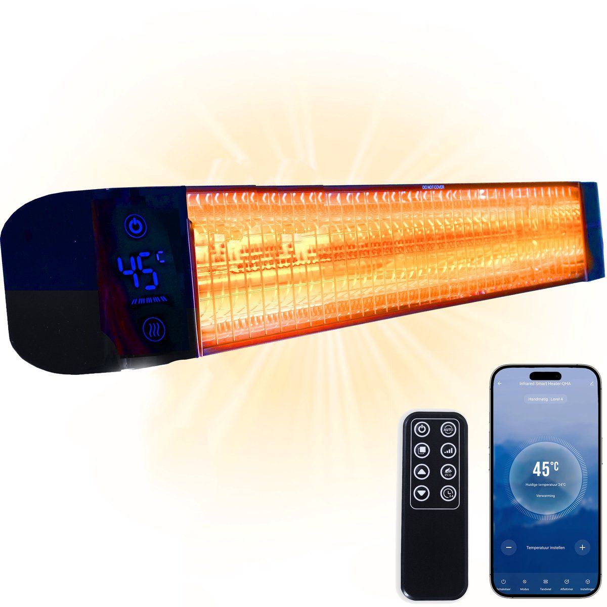 heater terrasverwarmer met app 2400w elektrisch bewegingsensor