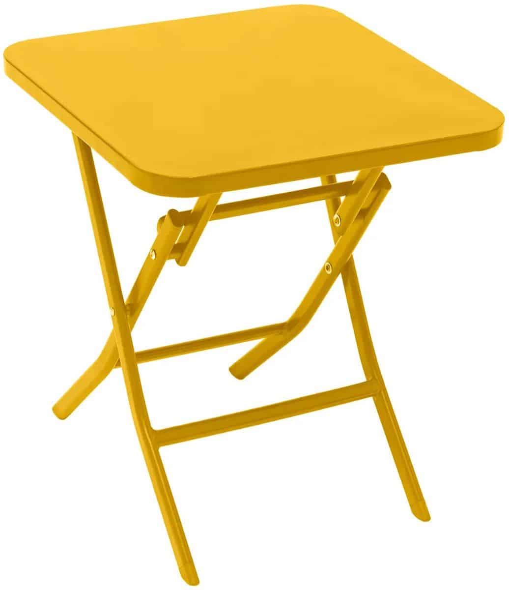 hesperide bijzettafel/tuin tafel oase metaal geel 40