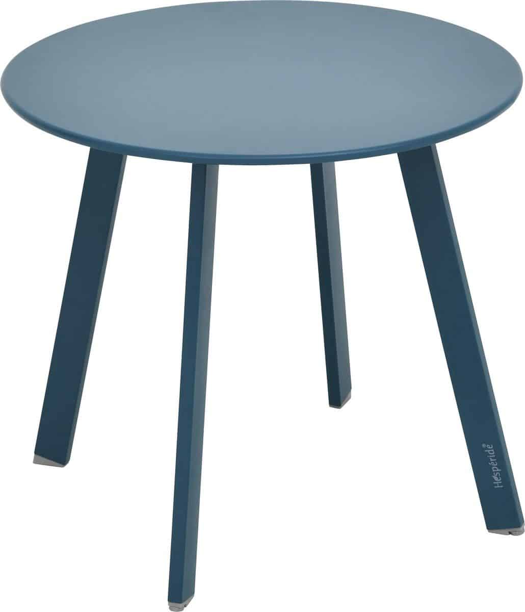 hesperide bijzettafel/tuin tafel saona metaal blauw d50