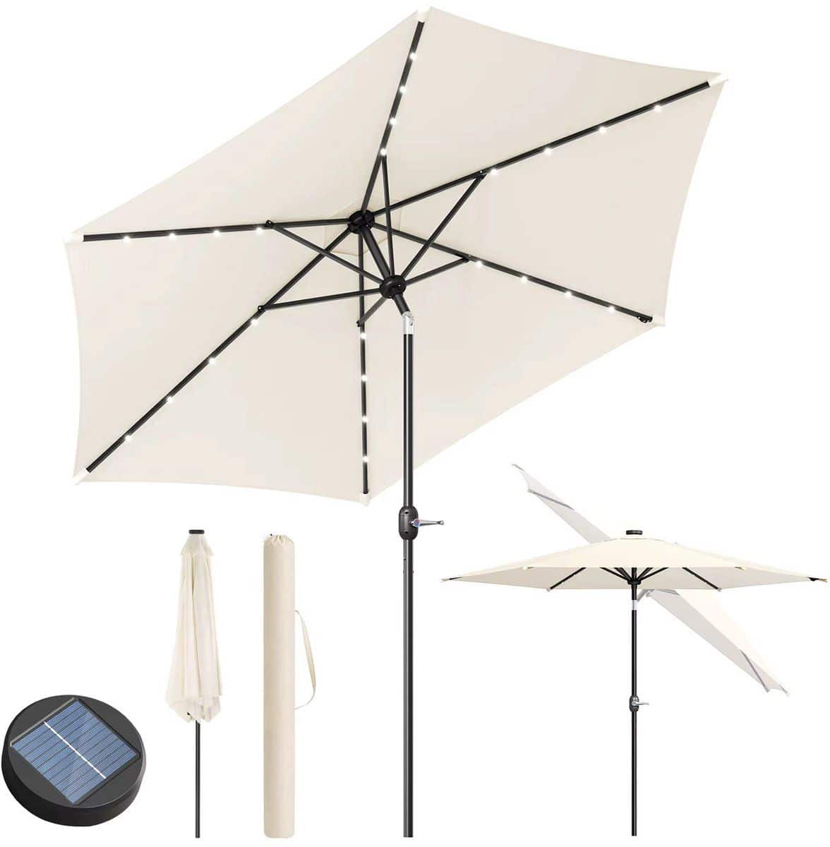 hhhk parasol met led beige 292x247cm