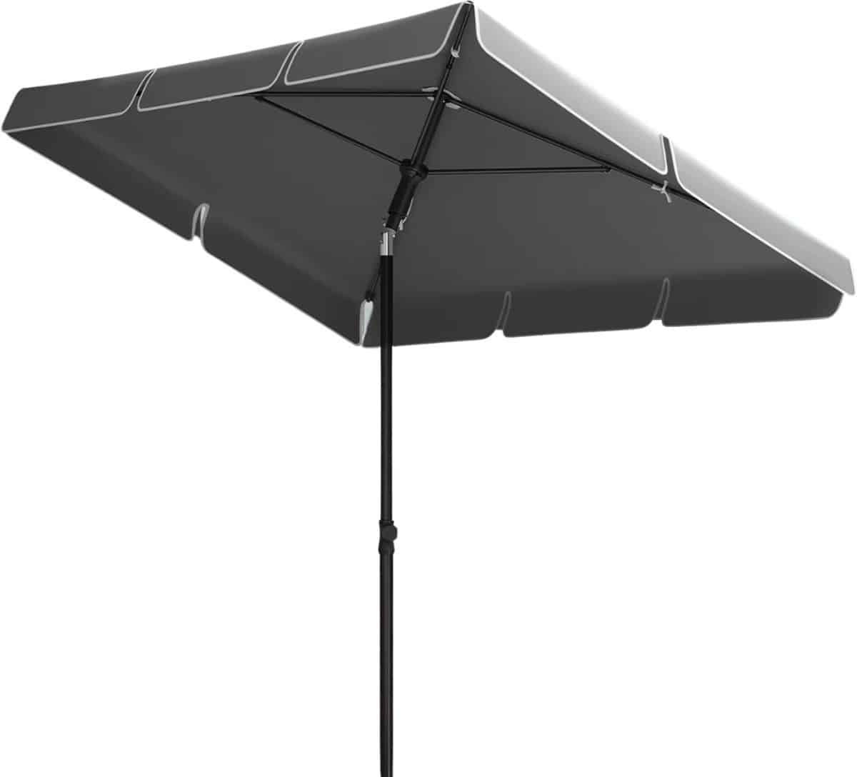 hhhk vierkante parasol 200x125x240cm grijs met