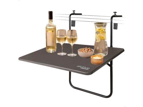 HIXA Aktive Balkontafel - Inklapbaar - Hangend - Zwart