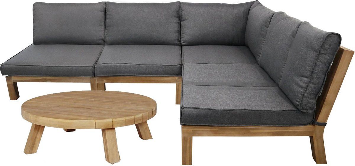 hoek loungeset kent | 6 delig | grey | acacia