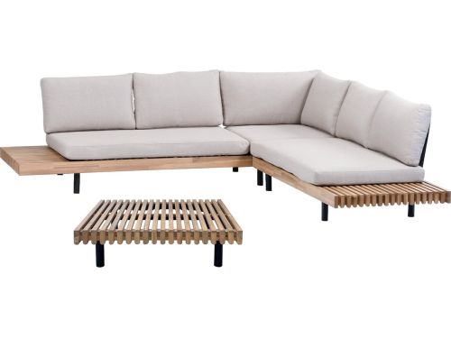 Hoek Loungeset Lissabon 3-delig | Acacia Teaklook & Sand