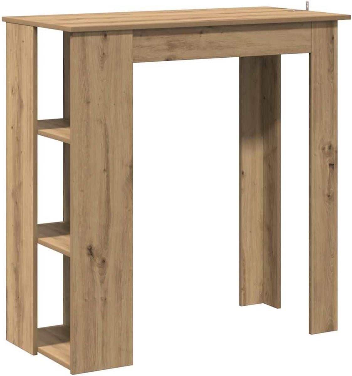 hoge bartafel met opbergplank 102x50x103.5 cm eikenhout