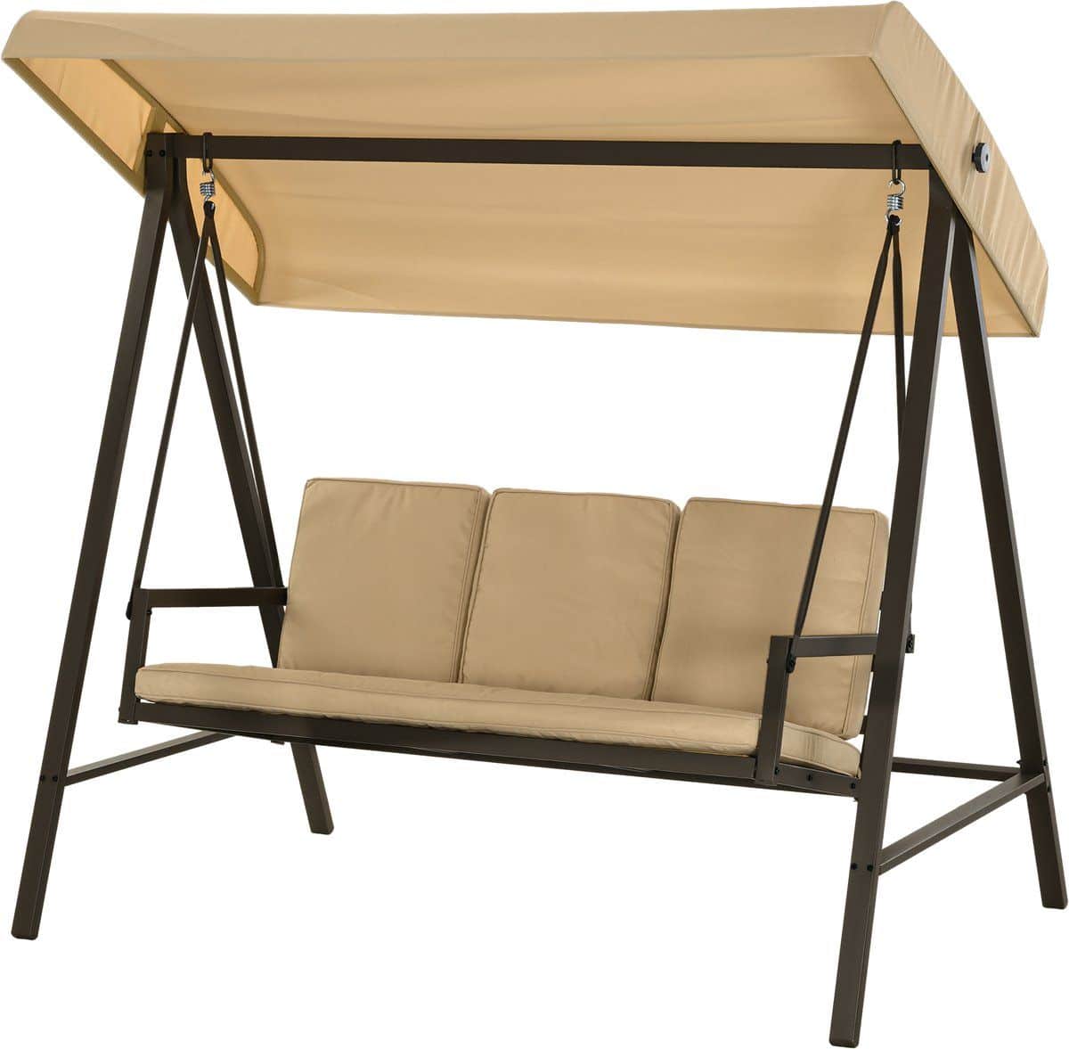 hollywood schommel, tuinschommel, schommelbank, verstelbaar zonnescherm, 200 cm x 125