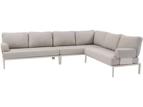 Hong Kong hoek loungeset 3 delig aluminium latte zand