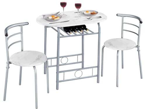 Houten Balkonset 3-Delig met Inklapbare Stoelen en Tafel