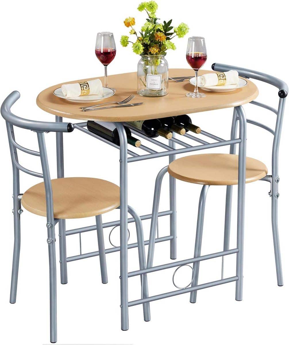 houten balkonset 3 delig met tafel en 2 stoelen voor