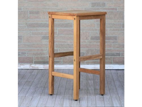 Houten Barkruk voor Buiten en Bar, Natuurlijke Teaklook