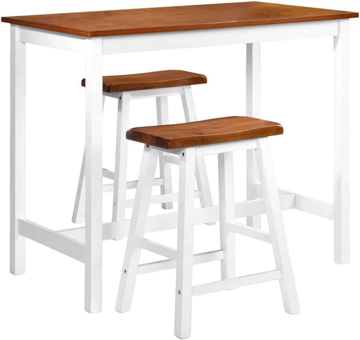 houten barset met 3 delen: tafel en 2 krukken