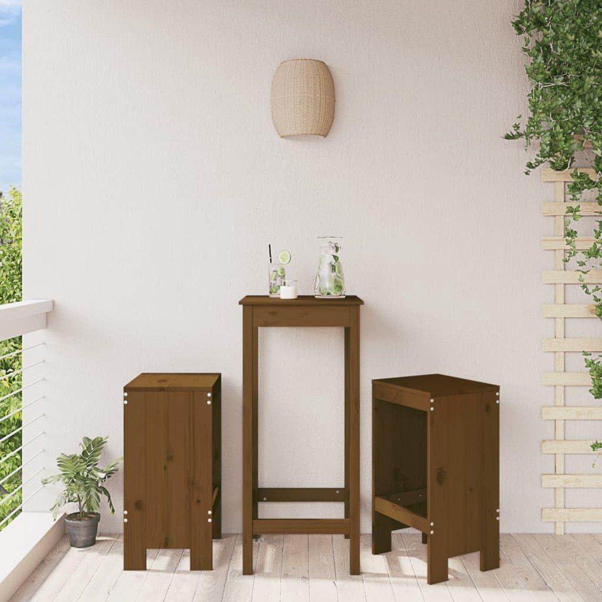 houten barstoelen buitenstoelen krukken buiten zitten massief