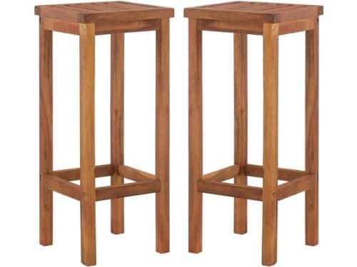 Houten Barstoelen - Keukenstoelen Set - Buiten Zitten - Massief