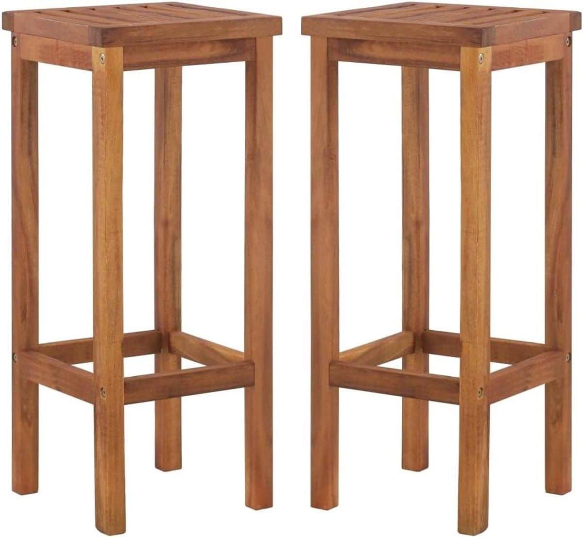 houten barstoelen keukenstoelen set buiten zitten massief
