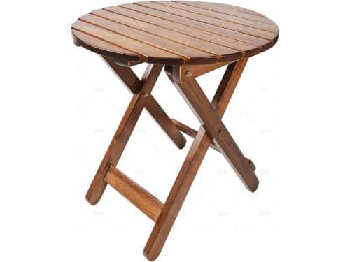 Houten bijzettafel rond - Kleine klaptafel - Buitenmeubilair - Geen