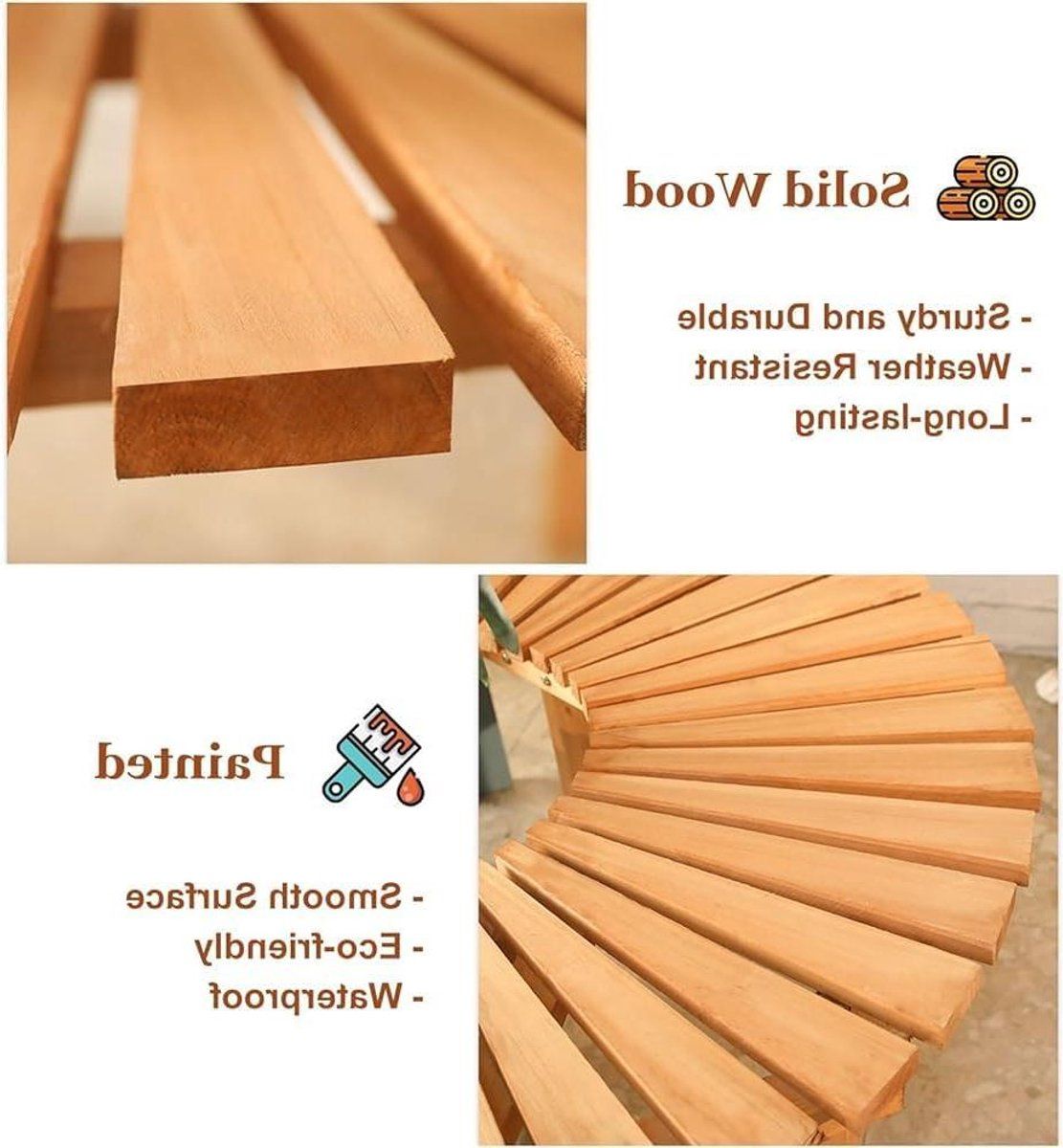 houten boombank tuinbank rond buiten zitten massief