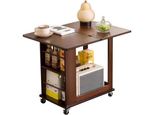 Houten Klaptafel - Bijzettafel Serveertafel - Ruimte Besparen - Opvouwbaar