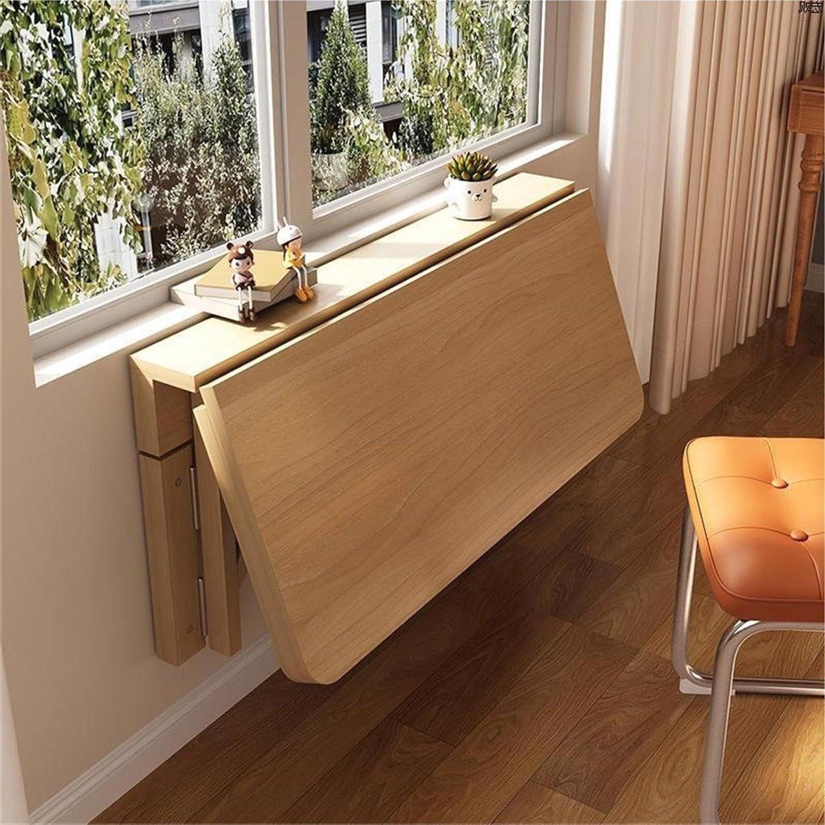 houten klaptafel wandtafel opklapbaar ruimte besparen massief