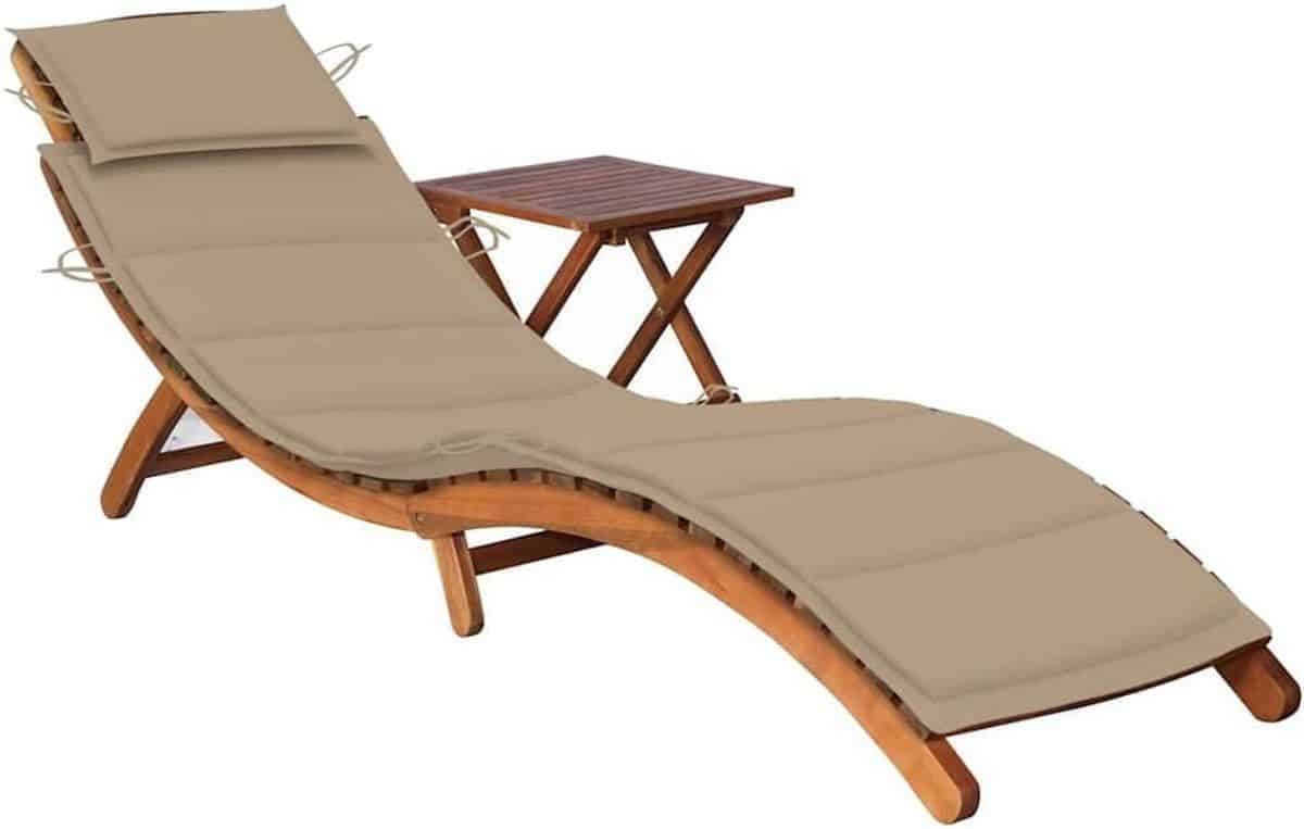 houten ligbed zonneligbed relaxstoel ontspannen buiten inklapbaar